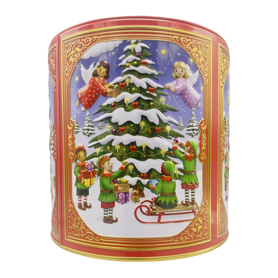 Scatola Latta Rotonda Heavenly Christmas 13,5x14,5 Cm