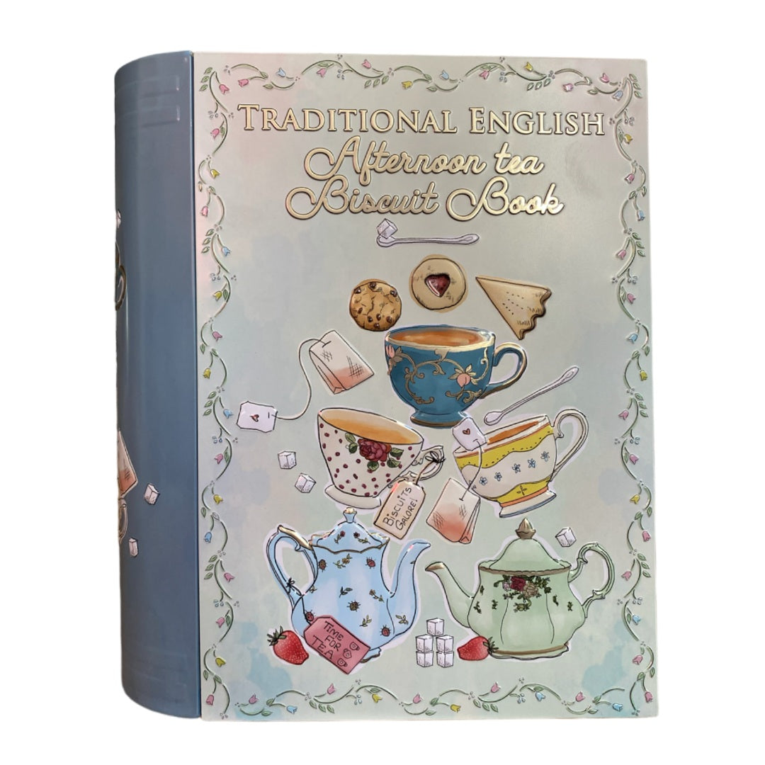 Scatola Latta Libro Decoro The contenitore decorativo a forma di libro per conservazione tè e biscotti tradizione inglese - DeMatteis.it
