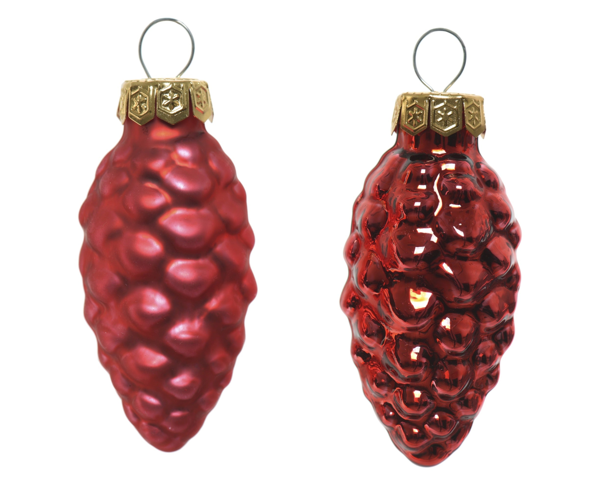 Box 12 Pigne Vetro Rosse D 2,5 X 6 Cm