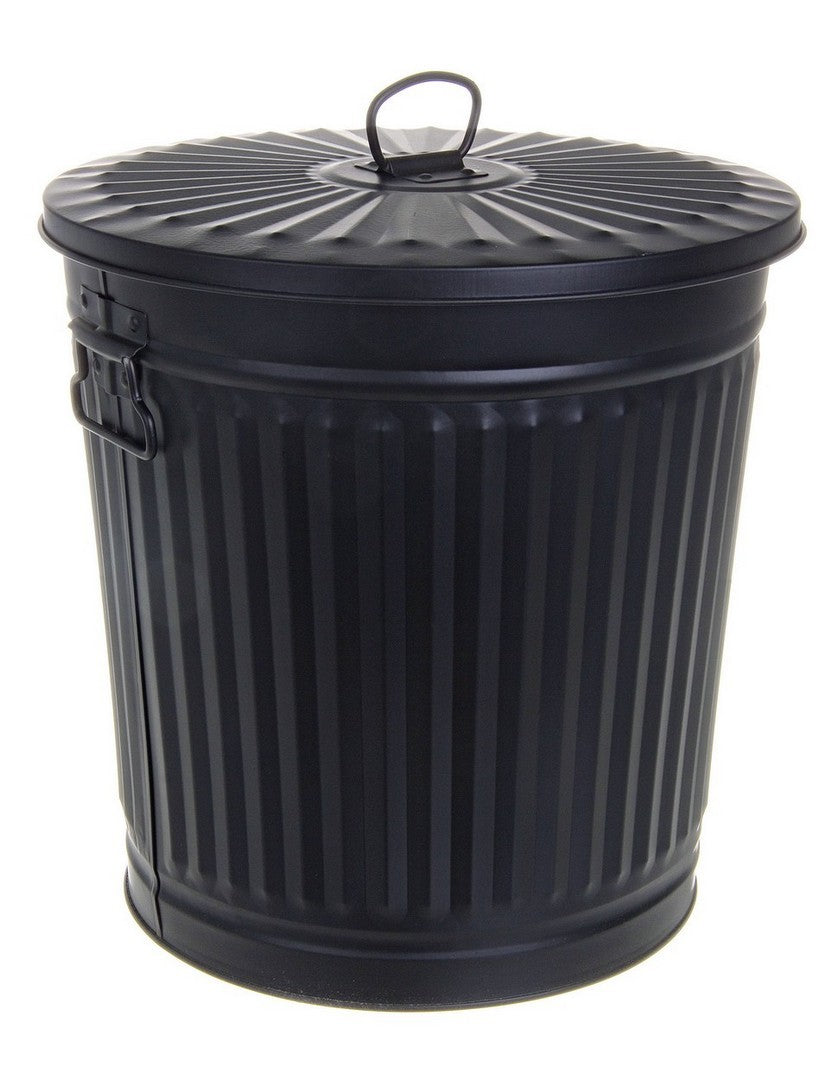 Bidone 35l London Metallo Nero Opaco