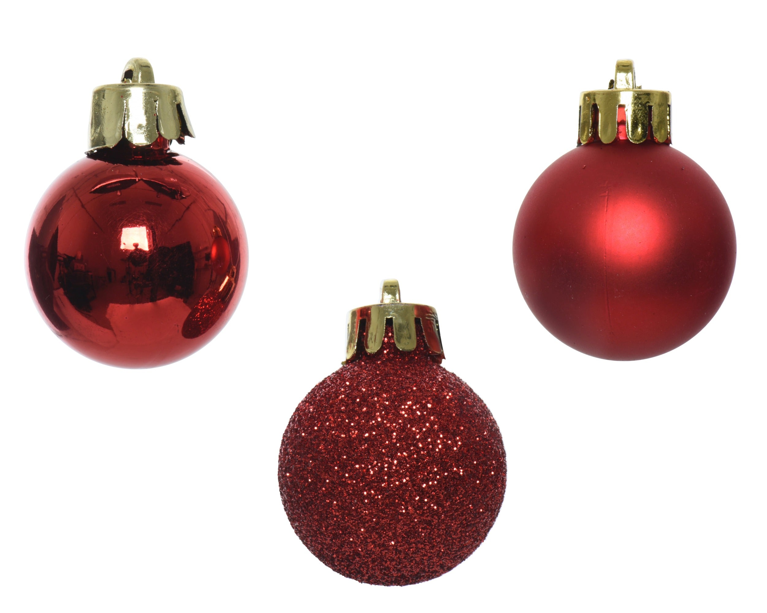 Box 14 Palline Di Natale D 3 Cm Plastica Rosse