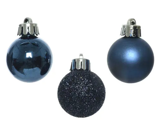 Box 14 Palline di Natale D 3 Cm Plastica Night Blue