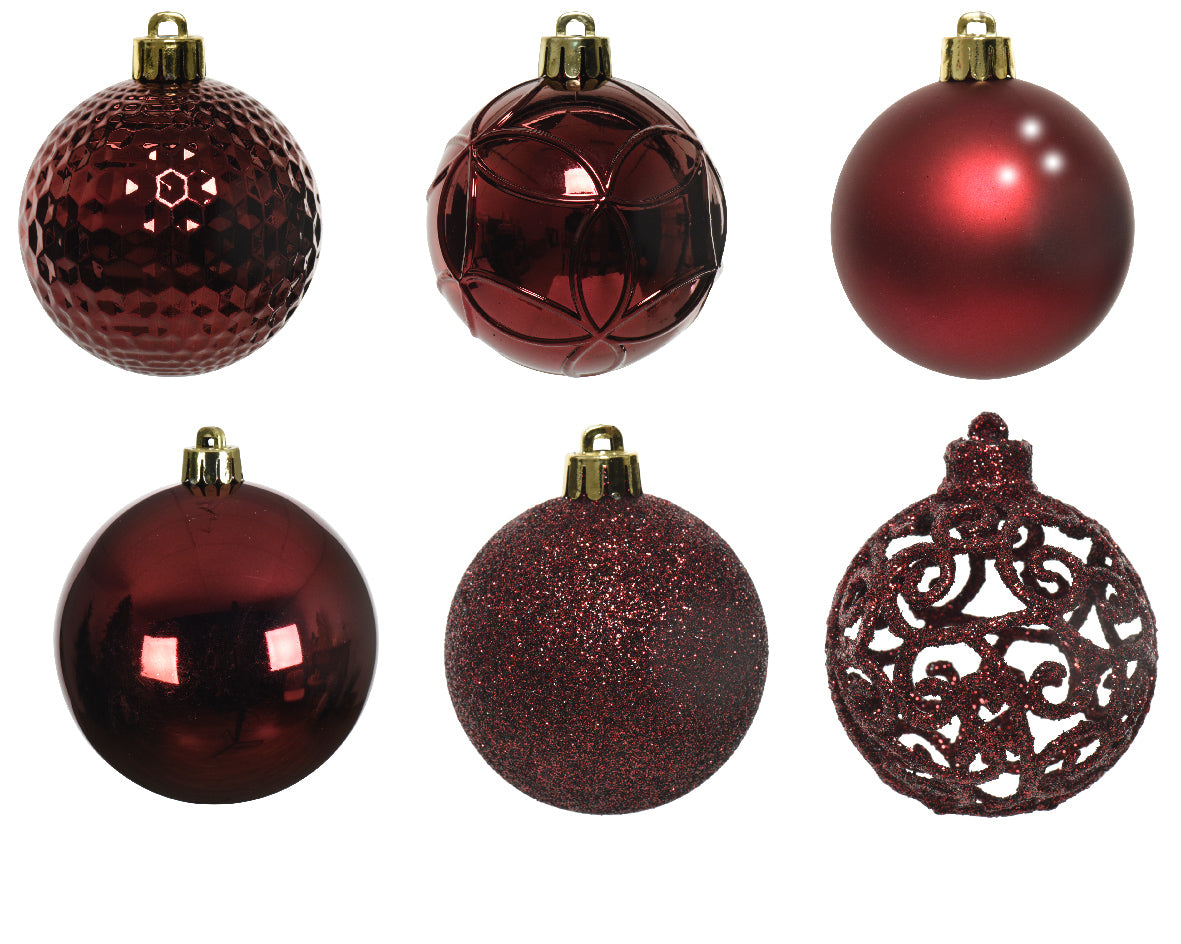 Palline Di Natale Bordeaux D 6 Cm