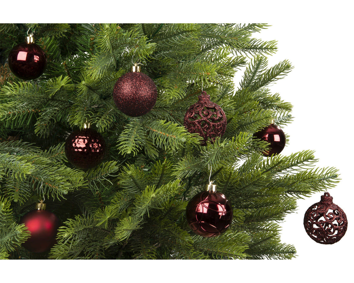 Palline Di Natale Bordeaux D 6 Cm