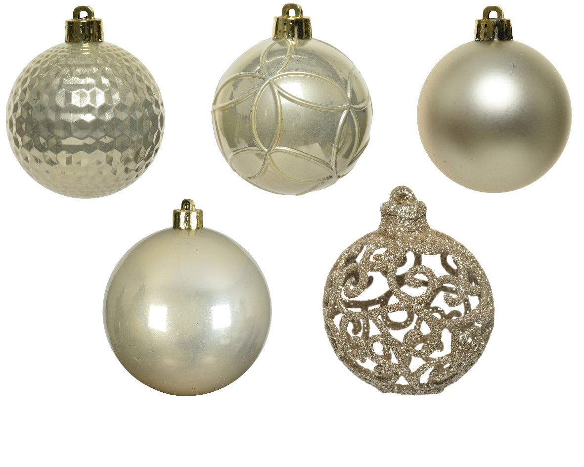Palline Di Natale Bianco Perla D 6 Cm
