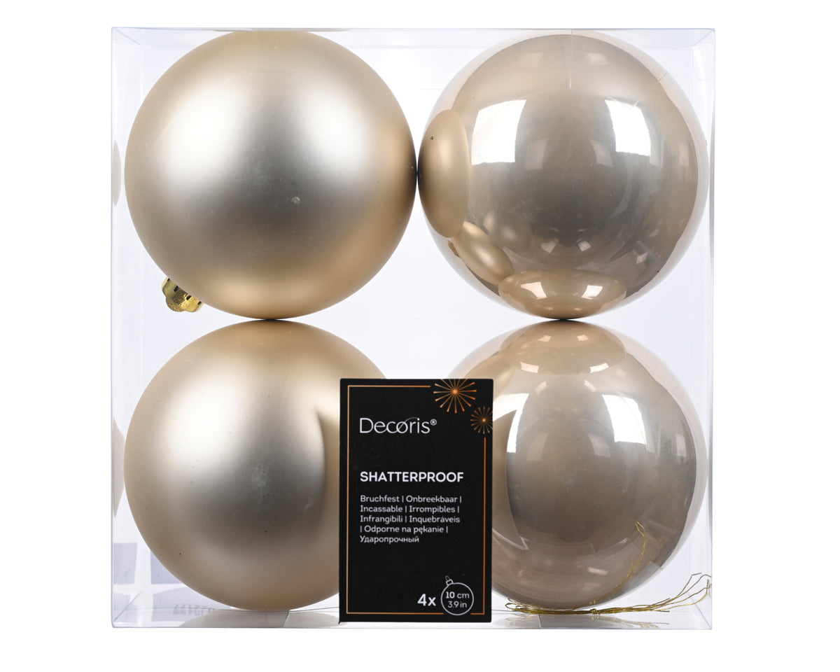 Box 4 Palle Di Natale Pearl 10 Cm