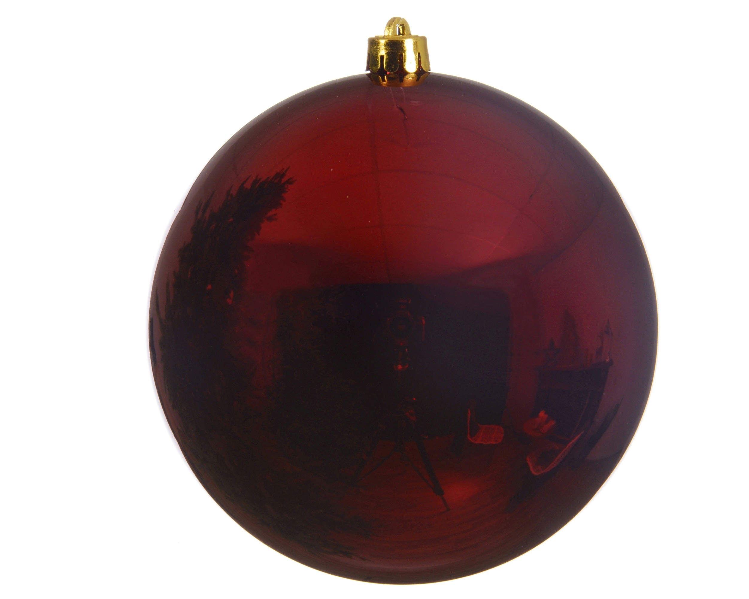 Palla Di Natale Plastica Oxblood D 14 Cm