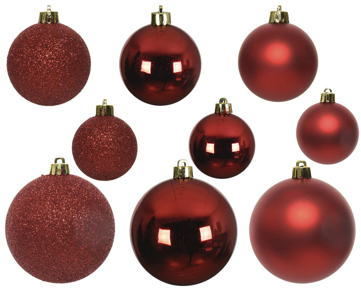 Box 30 Palline di Natale Miste Rosse