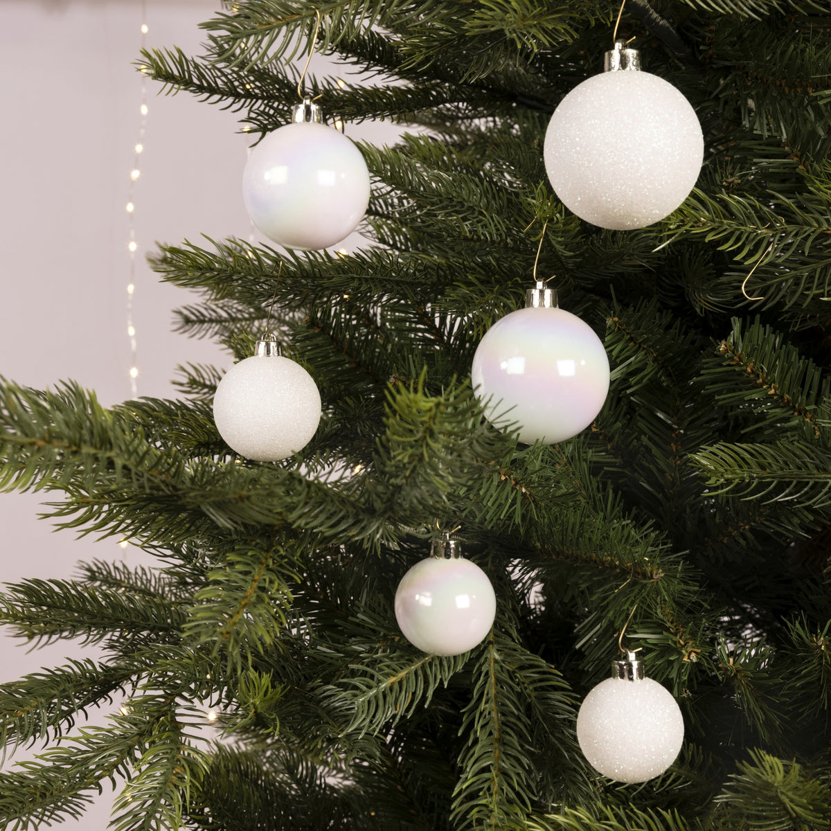 Box 30 Palline di Natale Miste White Iris