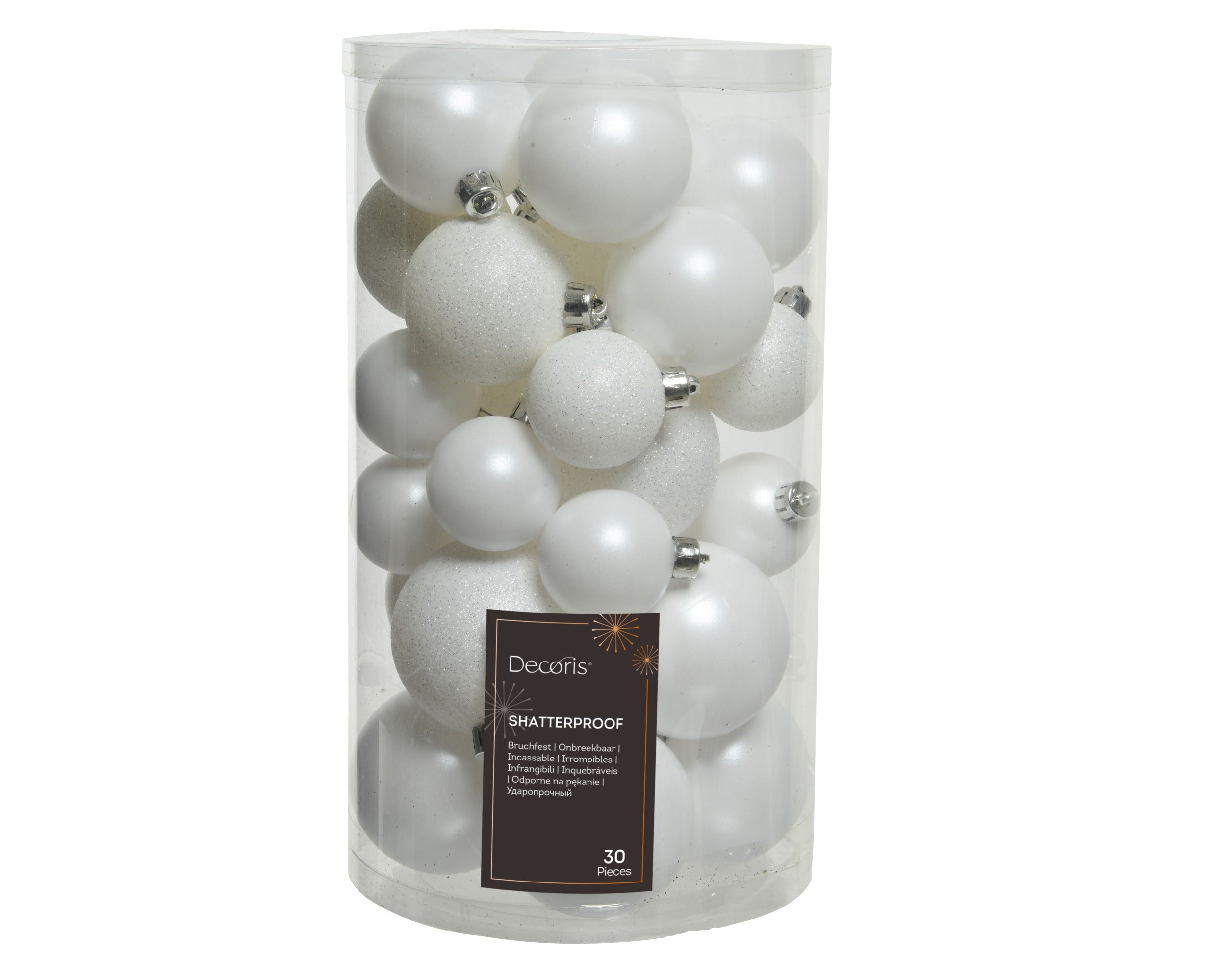 Box 30 Palline di Natale Miste White Iris