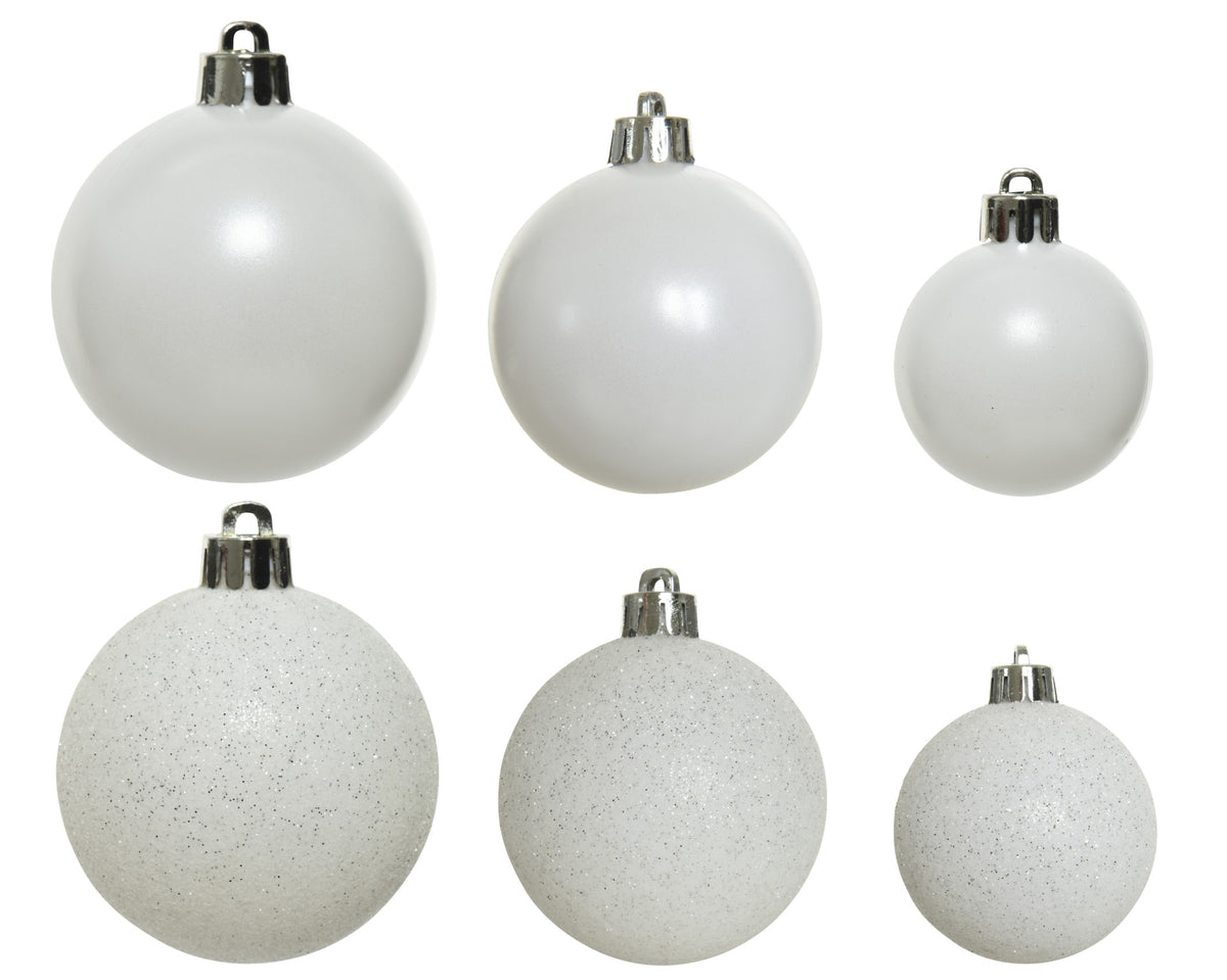 Box 30 Palline di Natale Miste White Iris