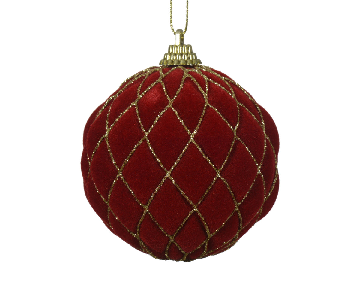 Palla Di Natale Con Glitter Christmas Red 8 Cm