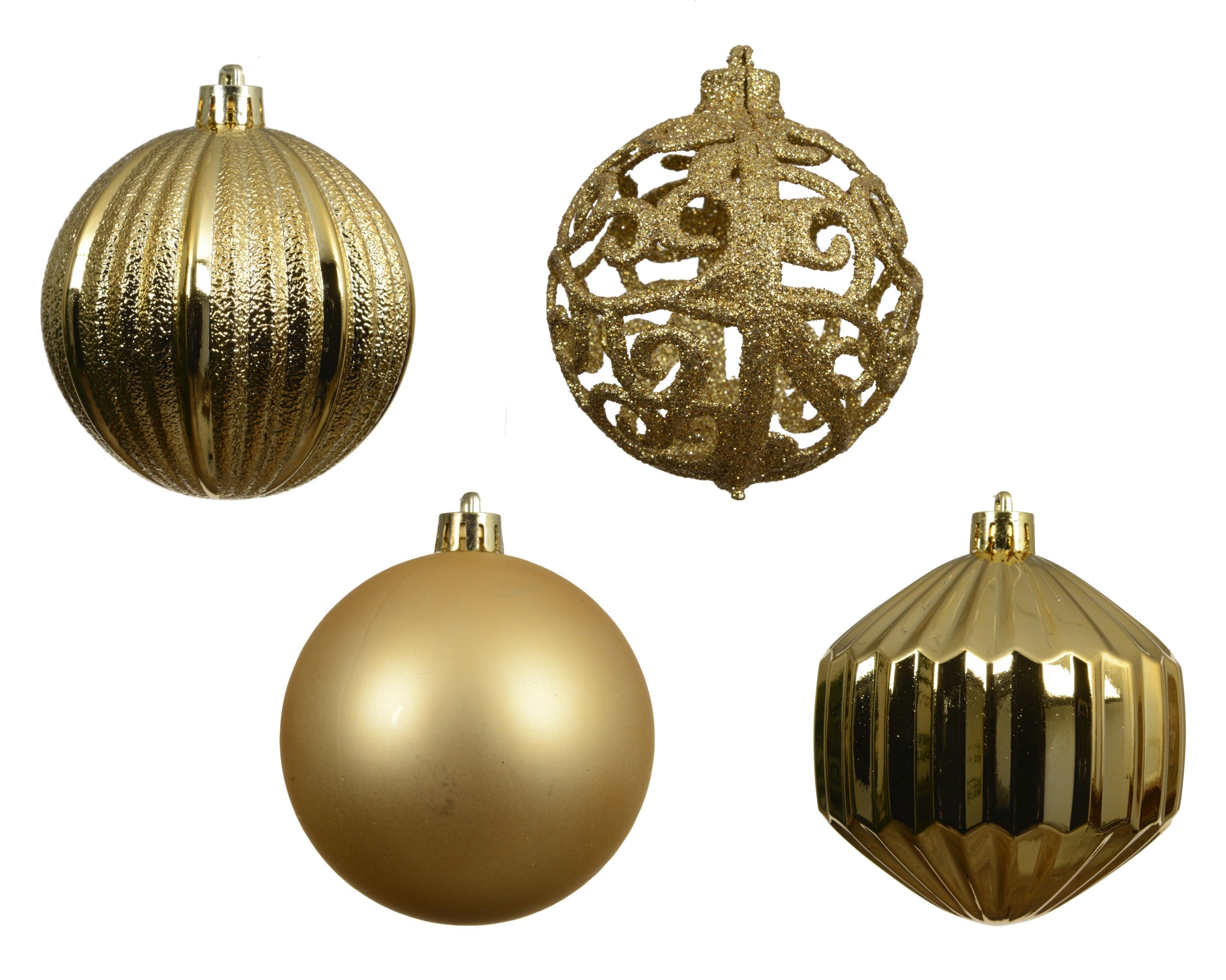 Box 16 Palle Di Natale D 8 Cm Light Gold