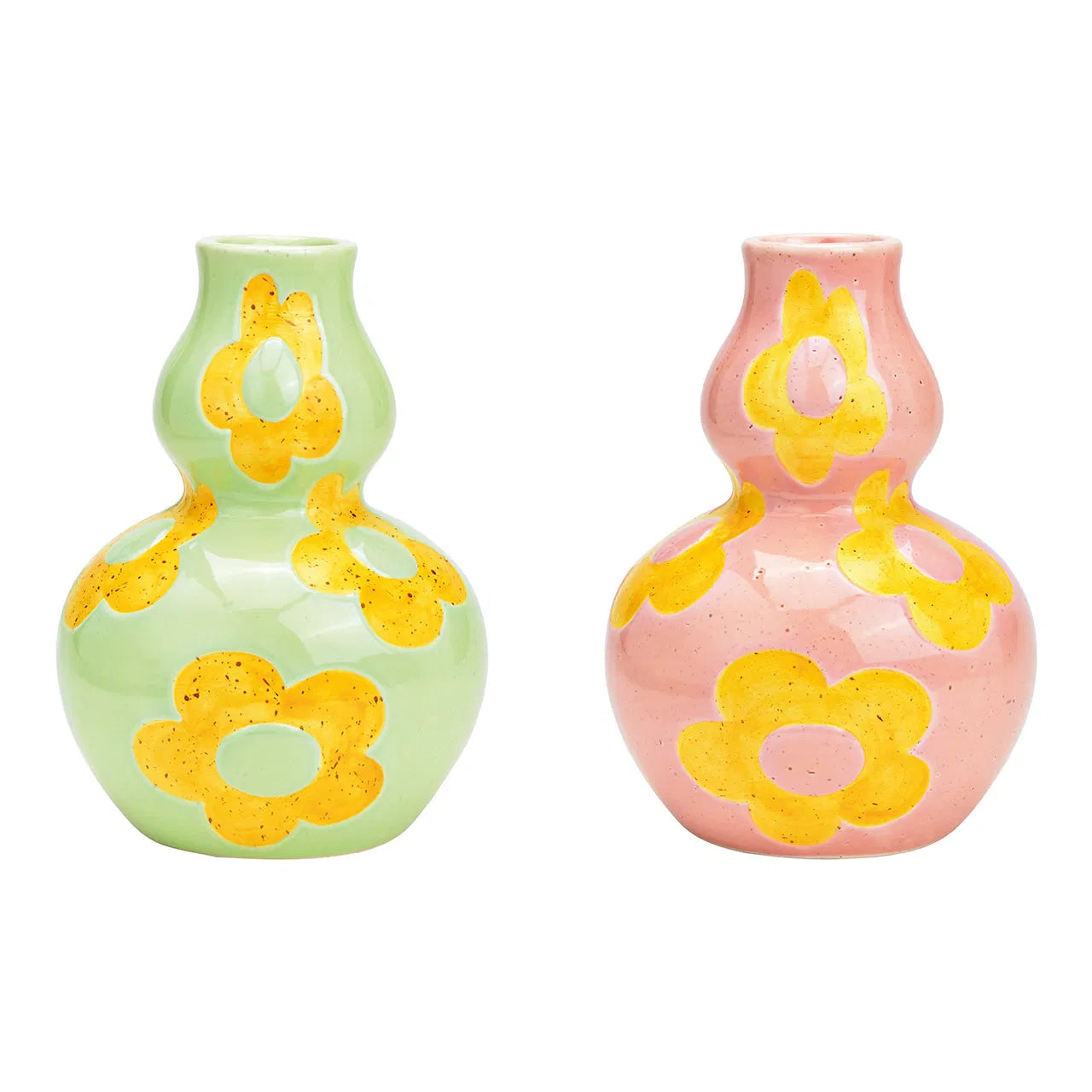 Vaso Fiori Ceramica Verde Rosa 15x21x15 Cm 1 Pezzo