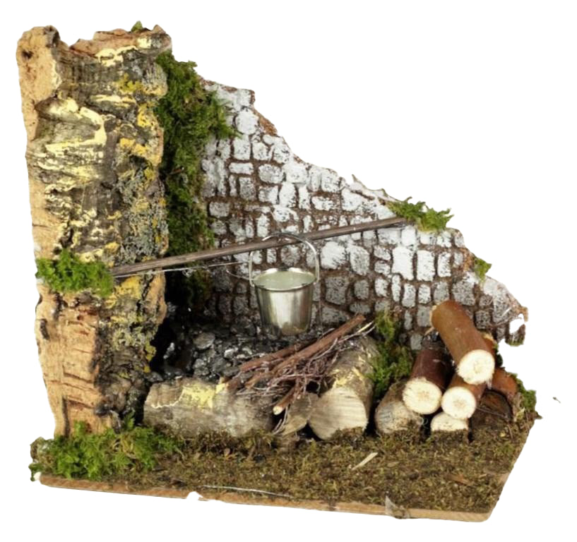 Fuoco Lampada Effetto Fiamma decorativa per presepe con ambientazione rustica 15 x 10 x 15 cm - DeMatteis.it