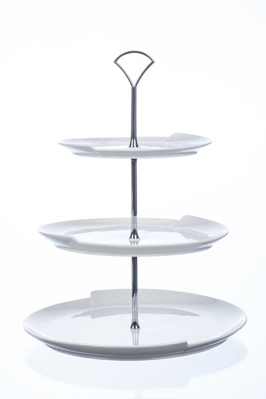 Alzatina Di Porcellana Bianca Cm 30x38,5