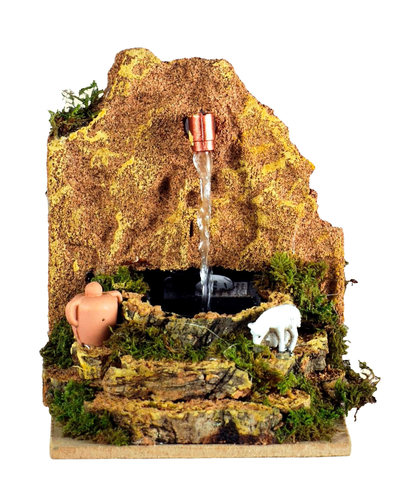 Fontana Presepe Con Pompa 10x13x12 cm per scenografia natalizia con sistema idraulico funzionante - DeMatteis.it