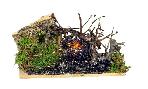 Fuoco con lampada fiamma decorativo per presepe dimensioni 10x6x5 cm con effetto luminoso - DeMatteis.it