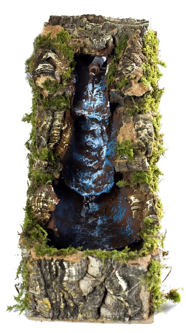 Cascata con pompa decorativa per presepe o giardino 10x21x19 cm con effetto acqua corrente - DeMatteis.it