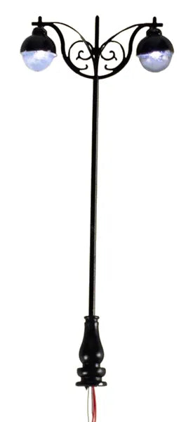 Lampione ferro decorativo doppio braccio 3,3x7,8 cm illuminazione LED 3 V 0,06 W - DeMatteis.it