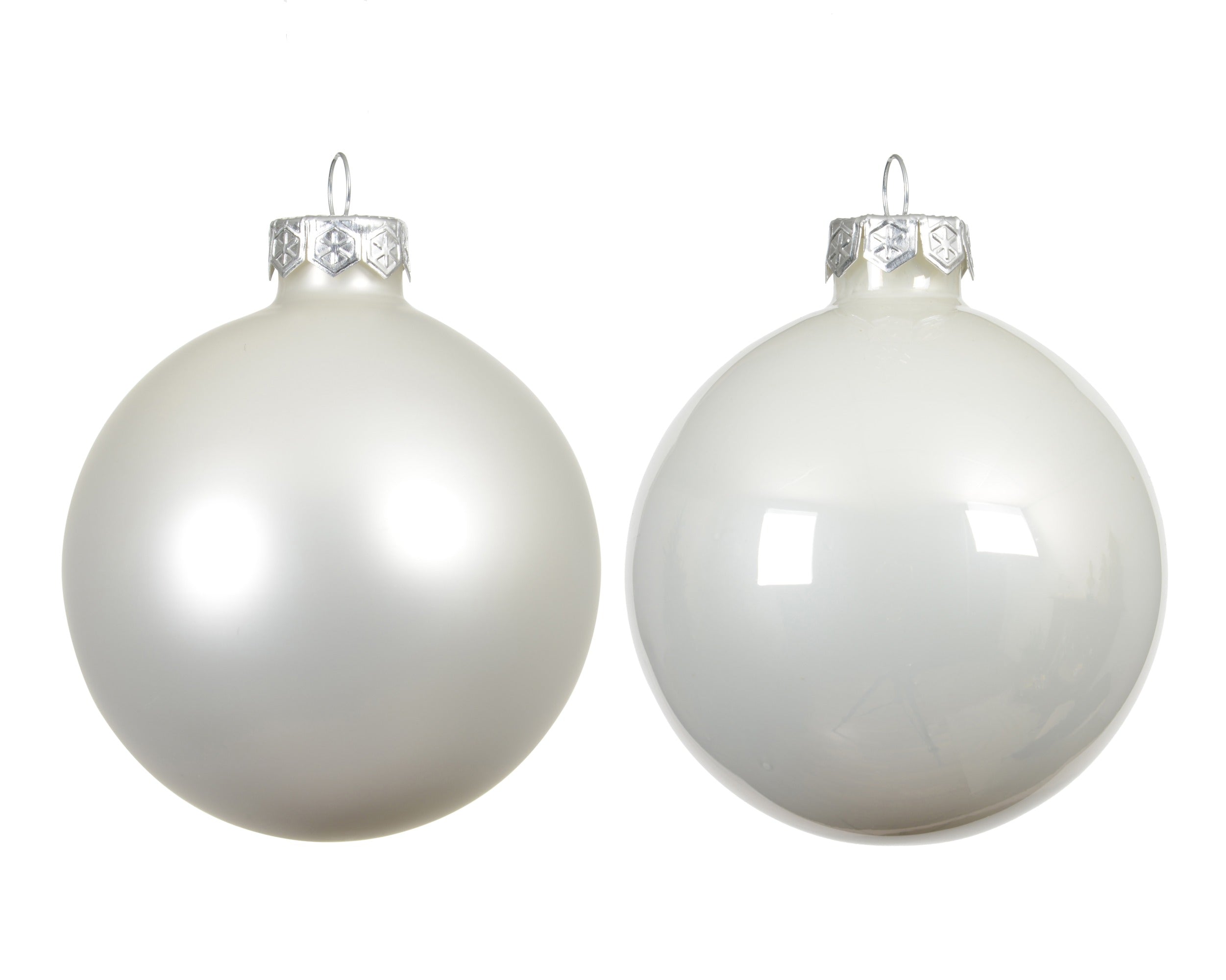 Box 6 Sfere Vetro D 8 Cm Winter White