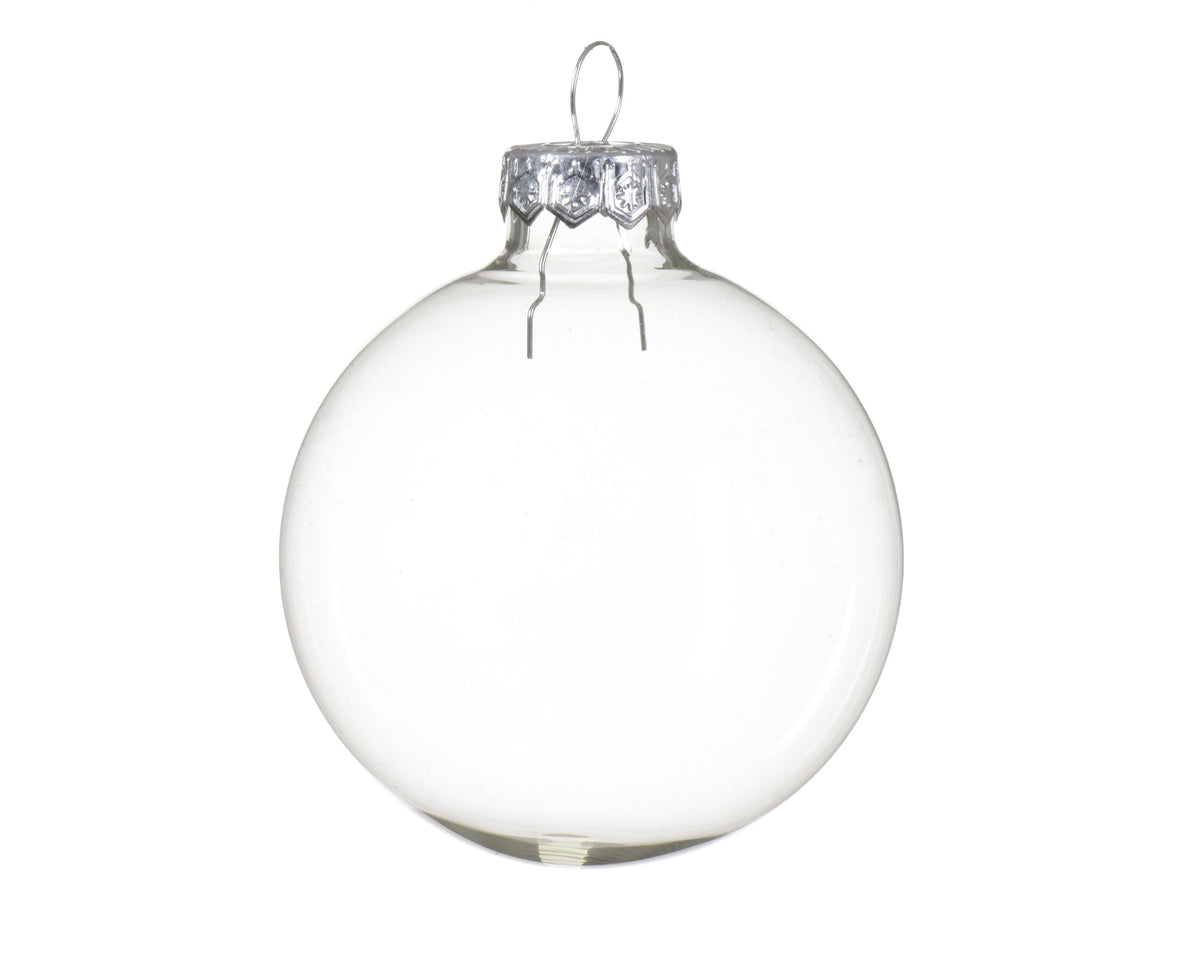 Box 6 Palline di Natale Vetro D 8 Cm Transparent