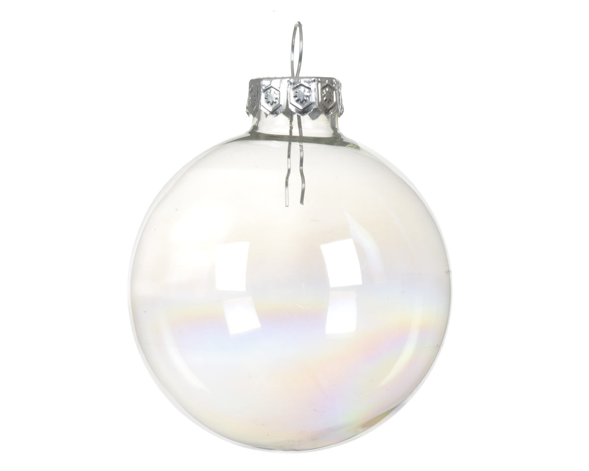 Box 8 Palline Di Natale Vetro D 7 Cm Transparent Iris