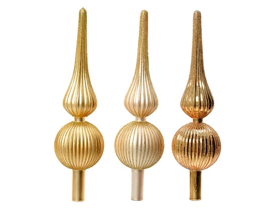 Puntale Vetro D 8x31 Cm Oro Perla 1 Pezzo