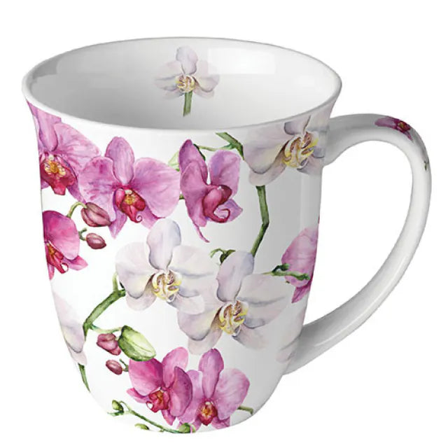 Mug 0,4 L Elegant Orchids White