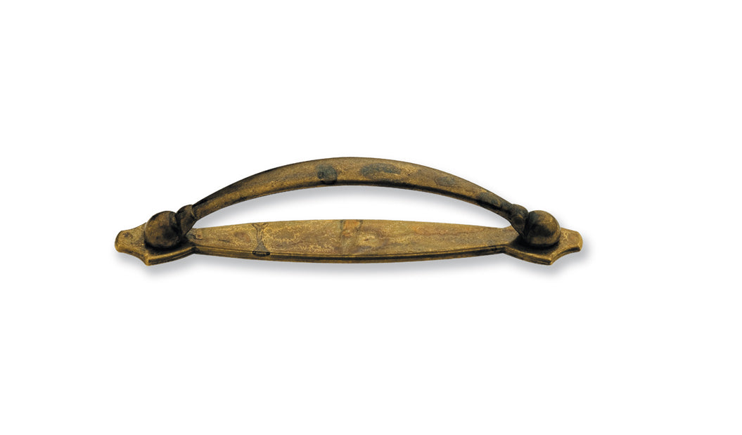Maniglia Art Deco I.96 Placca Ottone Antico Mg4902