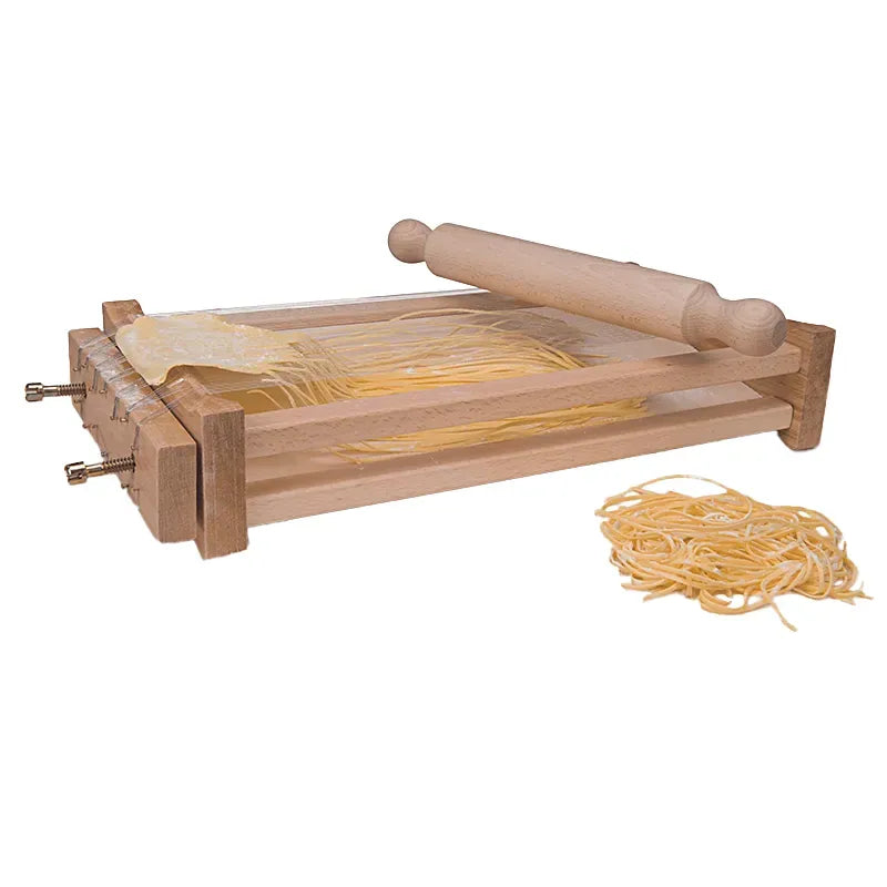 Set Tagliapasta Chitarra Con Mattarello In Faggio Naturale 32 Cm