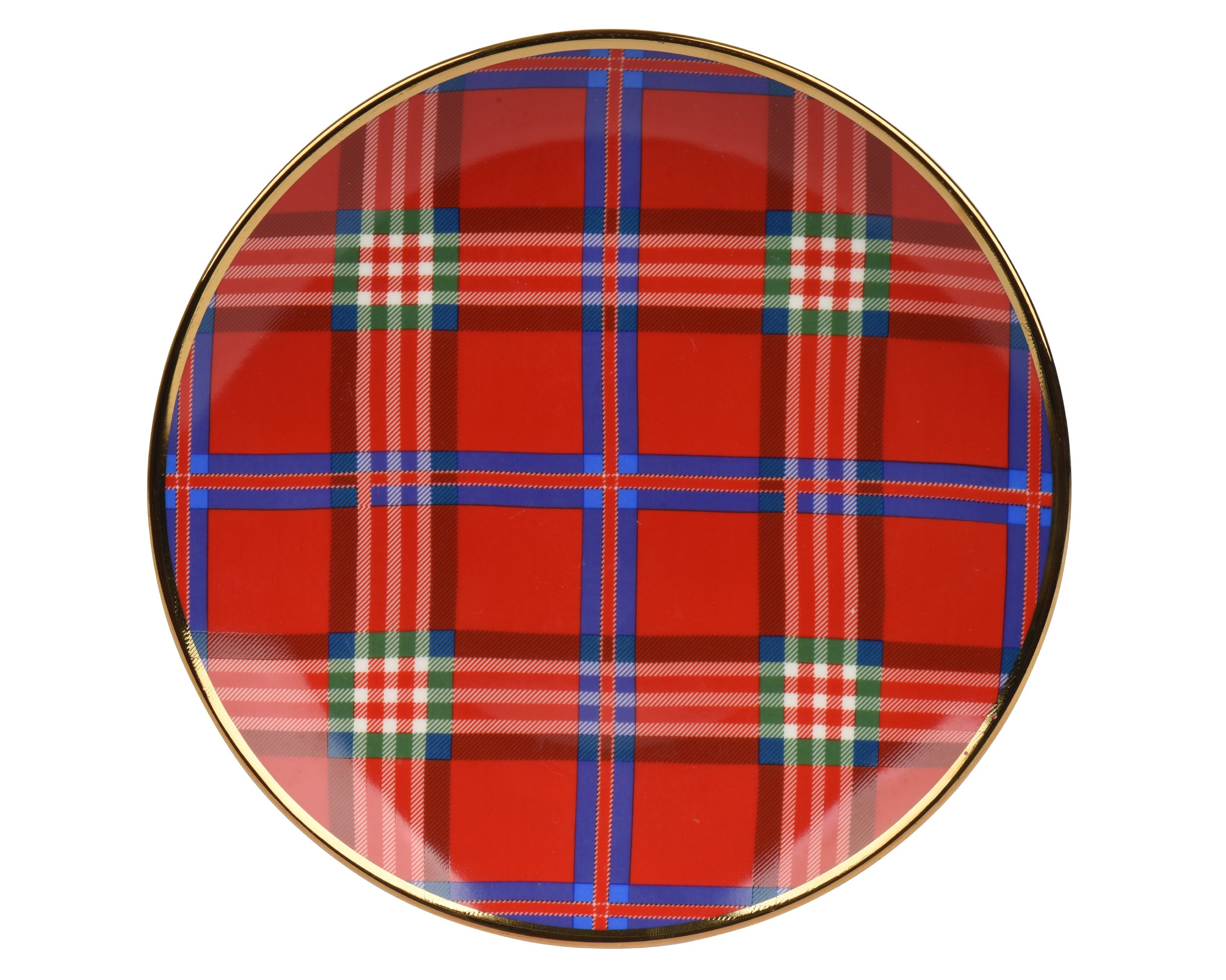 Piatto Decoro Scozzese D 21 Cm Rosso