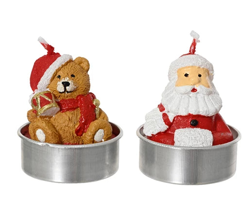 Set 4 Candele Natale decorative diametro 4 cm altezza 5 cm per decorazione festiva - DeMatteis.it