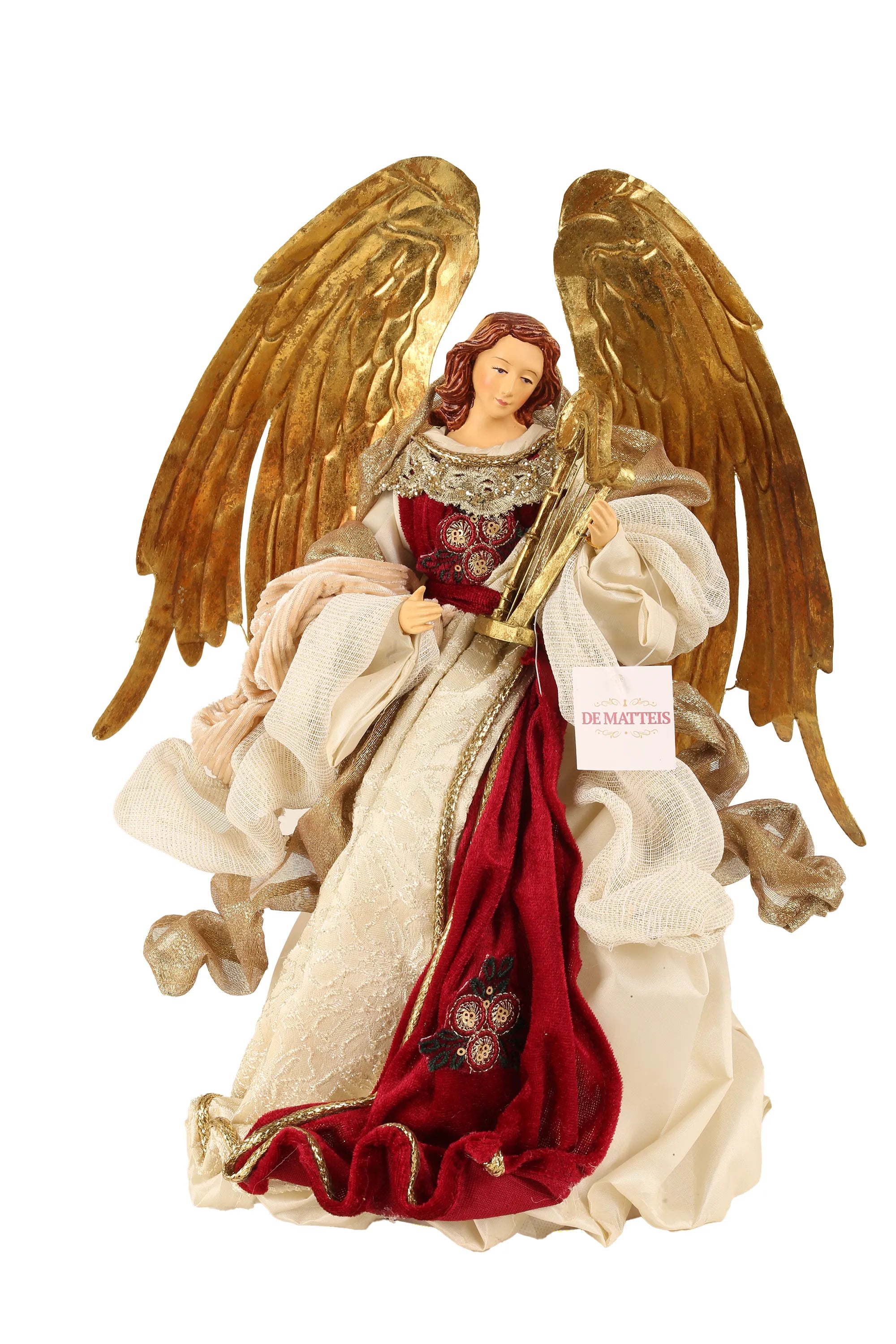 Angelo Con Arpa Beige Bordeaux 23x17x36 Cm