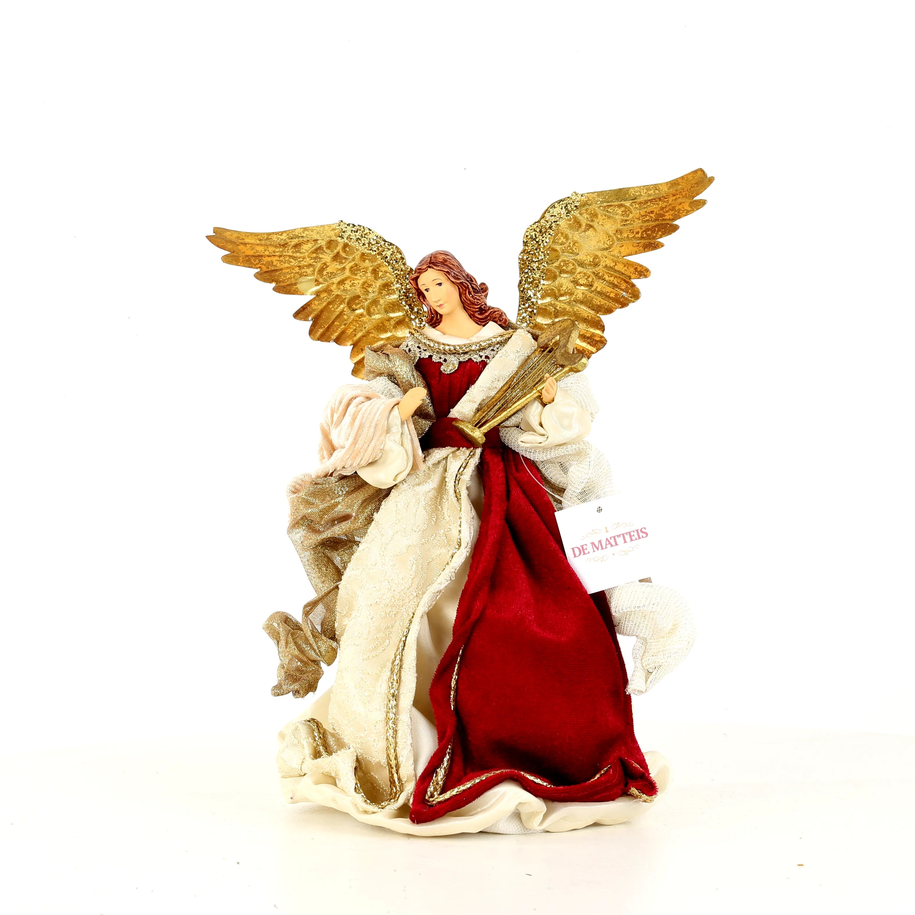 Angelo Con Arpa Beige Bordeaux 15x14x27 Cm