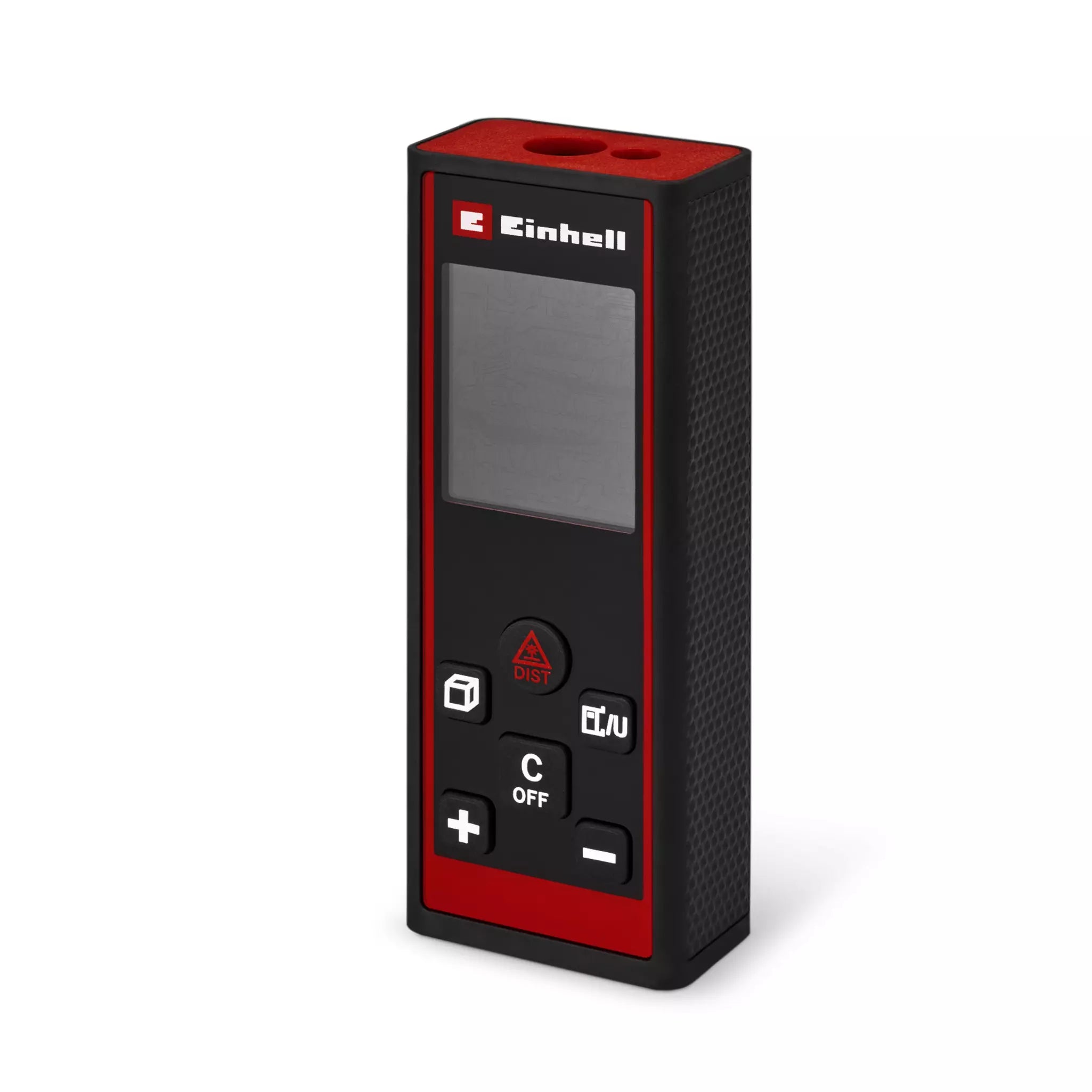 Einhell, Misuratore Laser Tc-Ld 60 R con corpo nero e profili rossi, display digitale grigio e pulsanti di controllo per misurazione distanze - DeMatteis.it