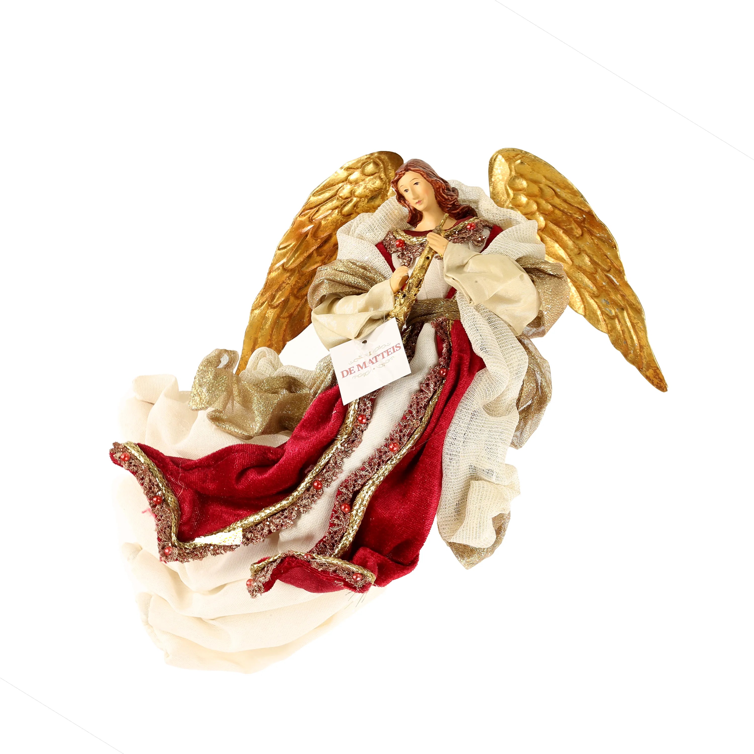 Angelo Con Flauto Beige Bordeaux 20x10x28 Cm