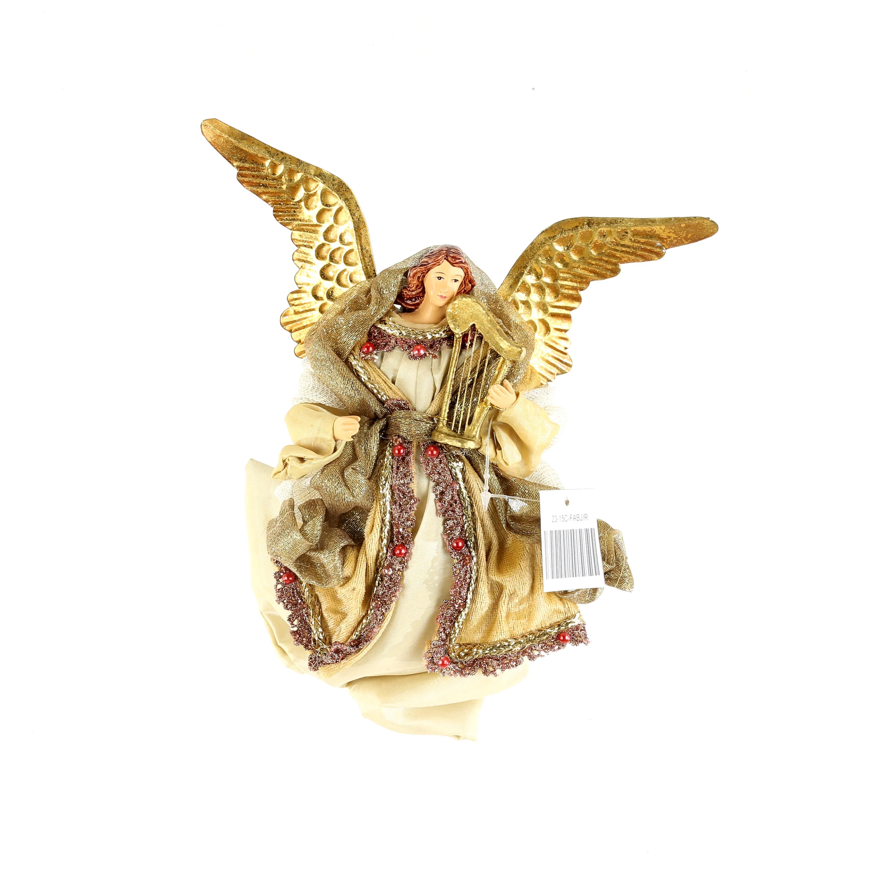 Angelo Con Arpa Oro 20x10x23 Cm