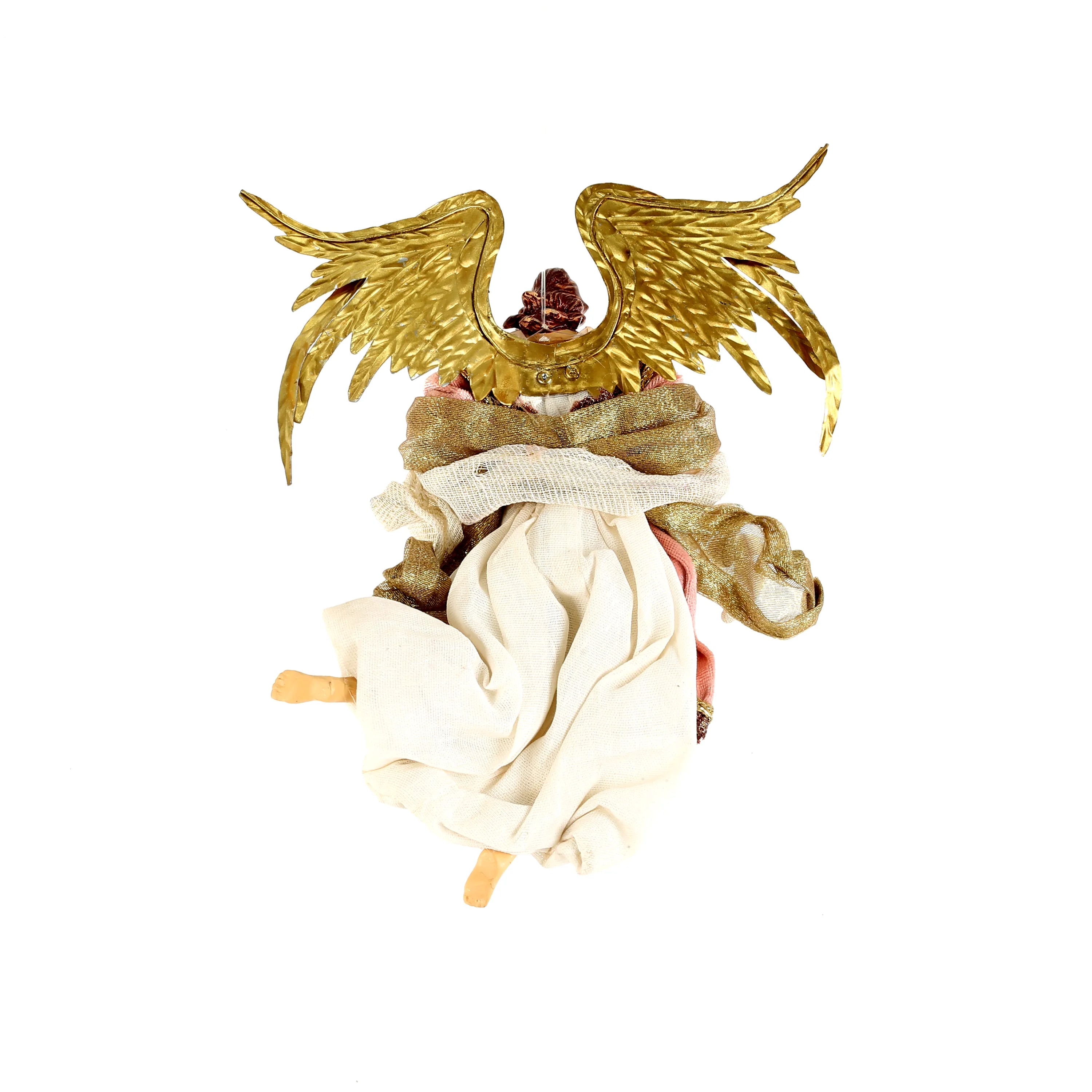 Angelo Con Liuto Rosa Beige 20x10x23 Cm