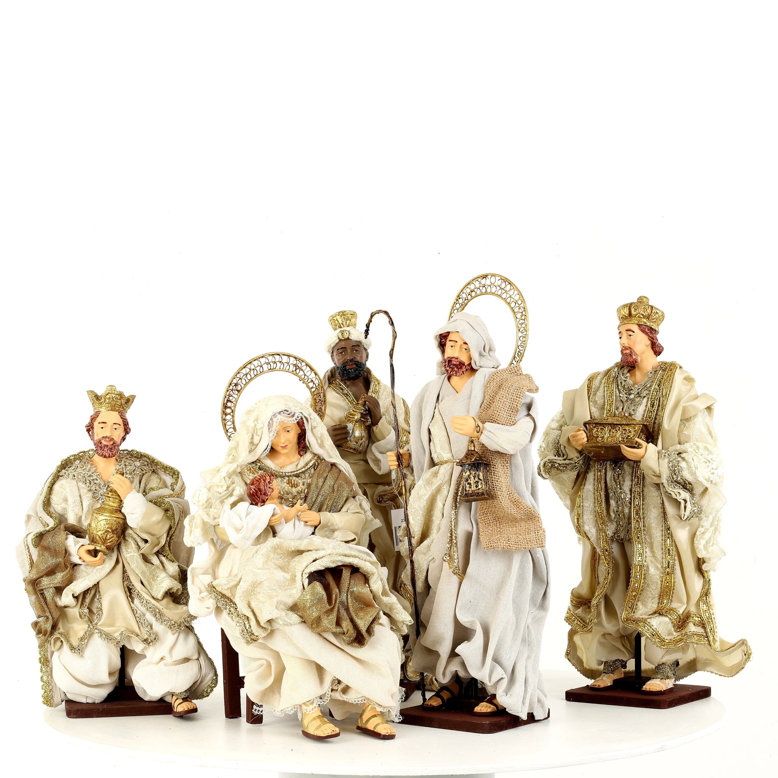 Natività Su Base Colori Pregiati 40x40x25 Cm