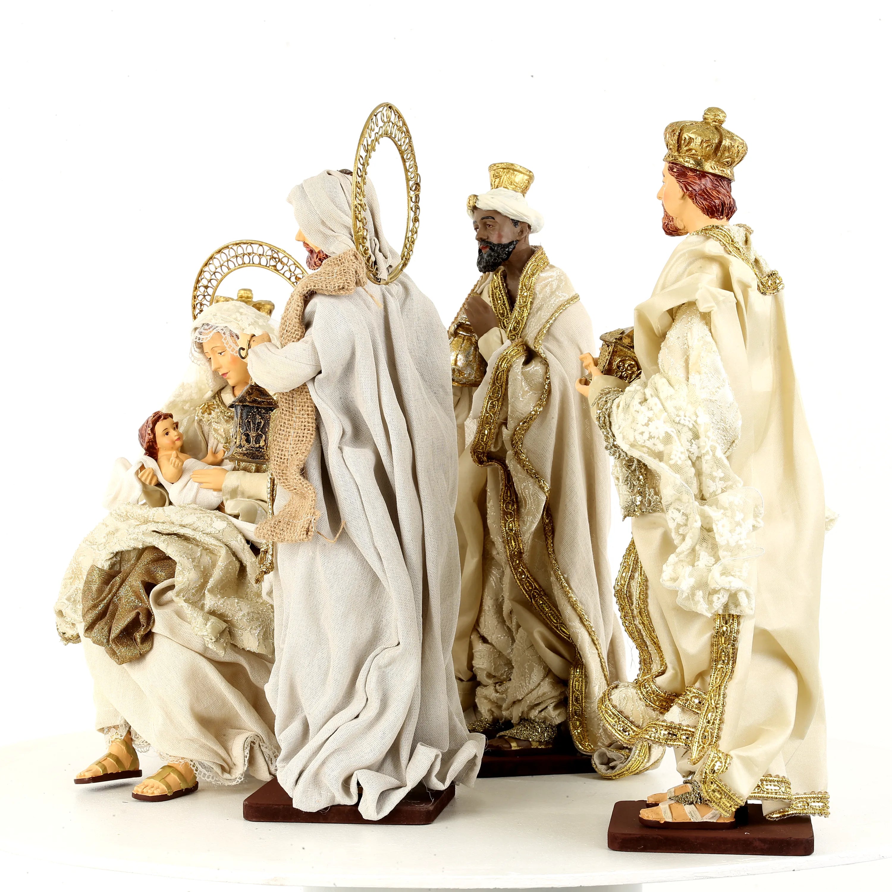 Natività Su Base Colori Pregiati 40x40x25 Cm