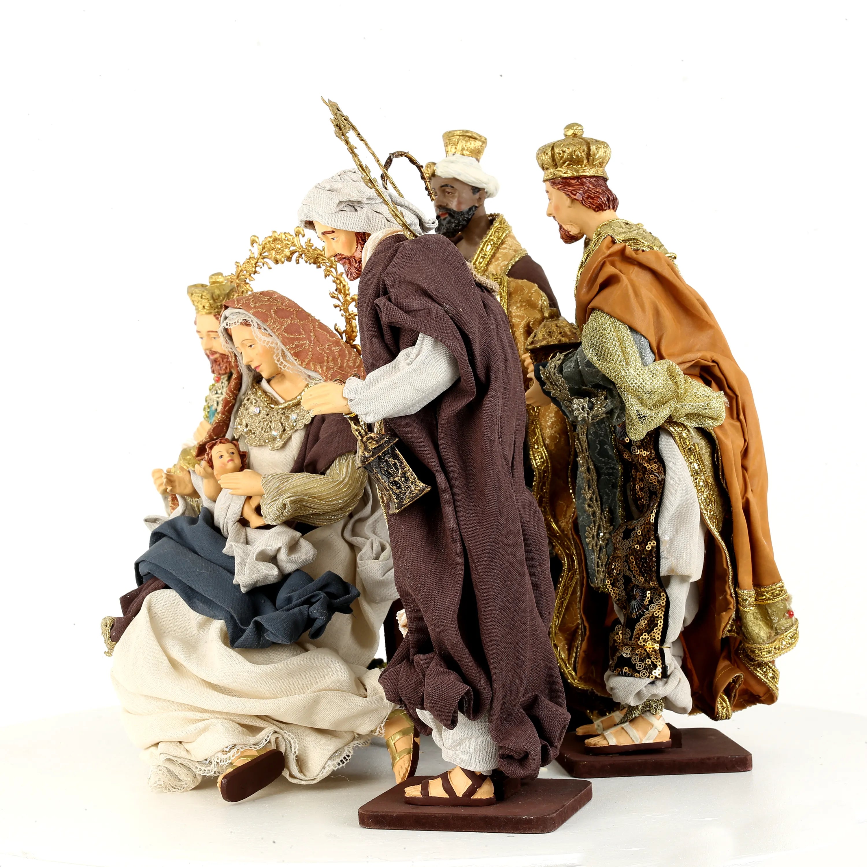 Natività Su Base Colori Pregiati 40x25x40 Cm