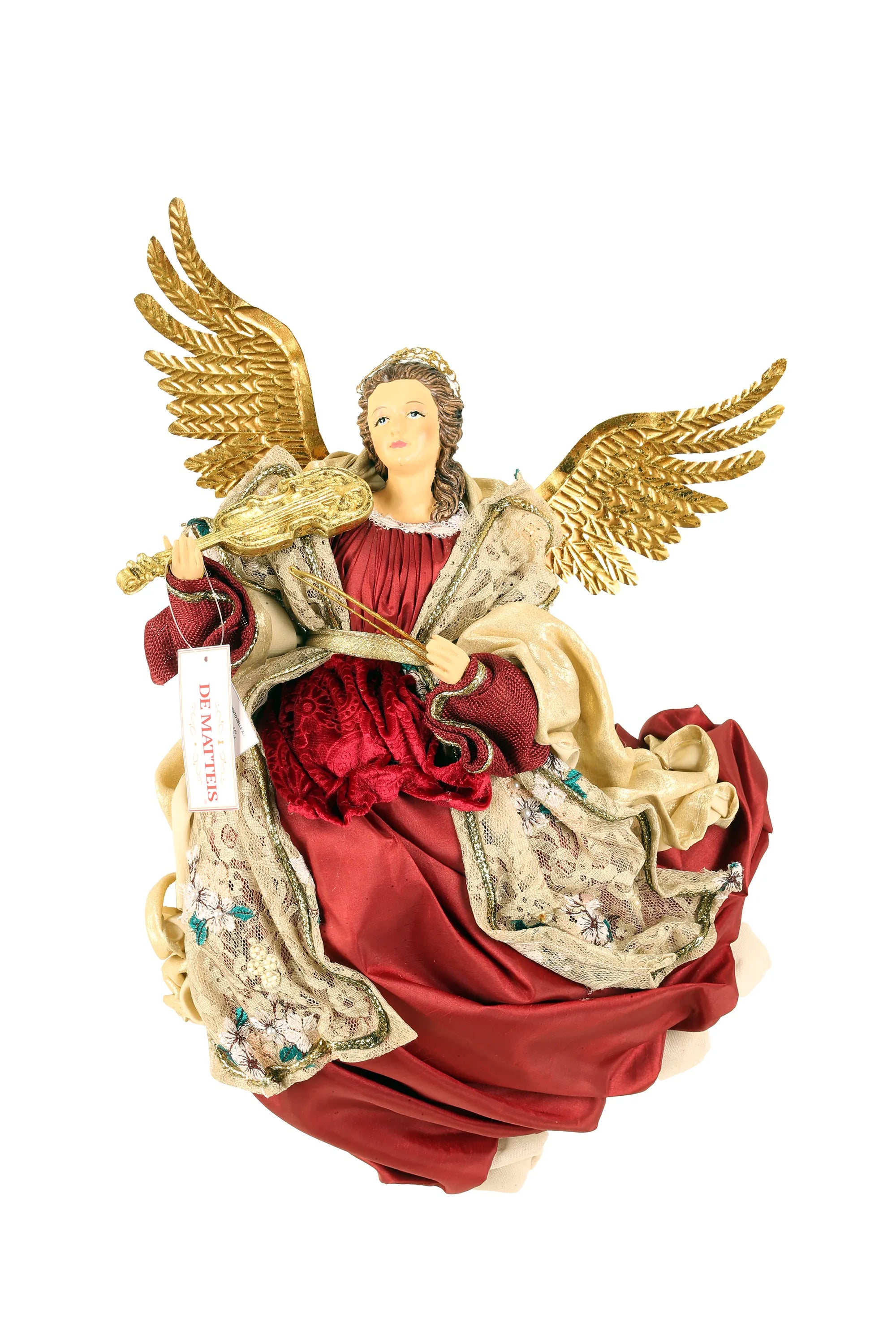 Angelo Con Violino Borgogna 45 Cm