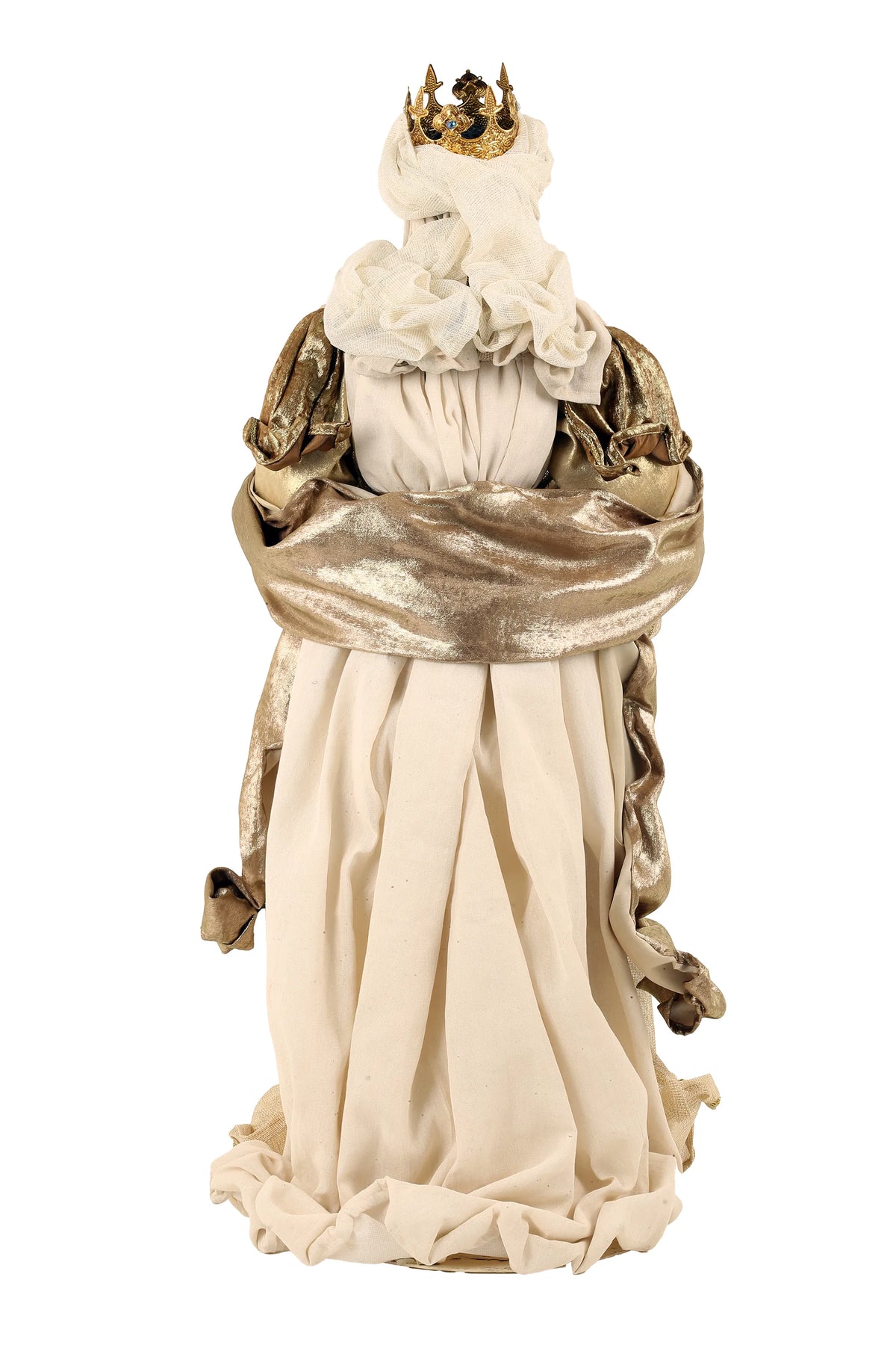 De Matteis, Natività 6 Pezzi Lailah Vestiti Colorati 90 cm con figura di Re Magio in tessuto beige e oro, corona decorata e mantello dorato lucido - DeMatteis.it