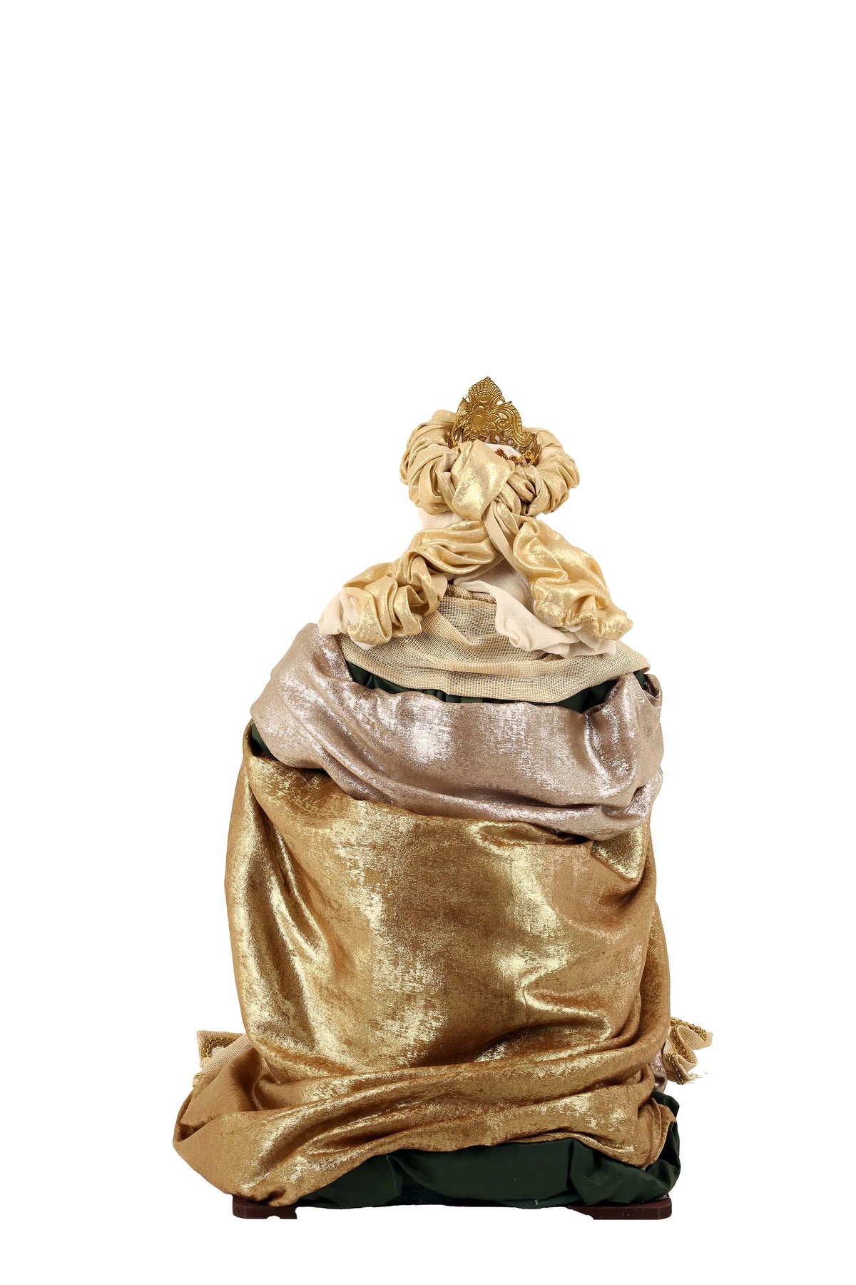 De Matteis, Natività 6 Pezzi Lailah Vestiti Colorati 90 cm con figura in tessuti dorati e beige metallizzati e dettagli decorativi sulla corona - DeMatteis.it