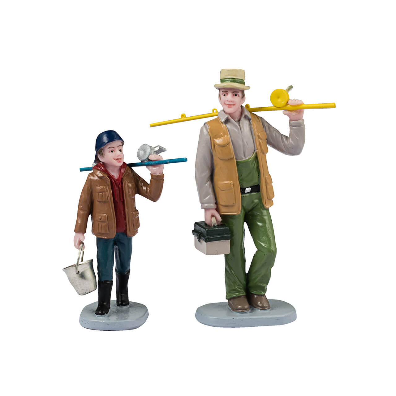 Fishin' Time Set Of 2 Lemax figurine decorative pescatori con canne da pesca e accessori per villaggi natalizi - DeMatteis.it