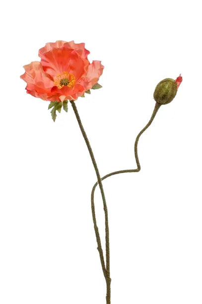 Papavero Finto 2 Fiori 74 Cm Pesca