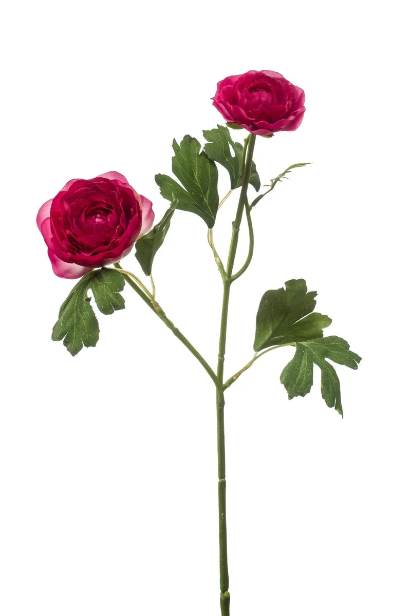Ranuncolo Finto 2 Fiori 46 Cm Rosa Viola