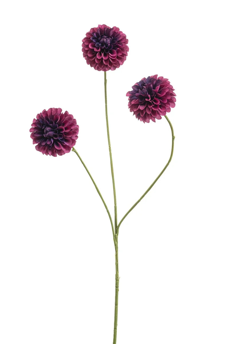 Dalia Pompom Mini Porpora Su Stelo 68 Cm