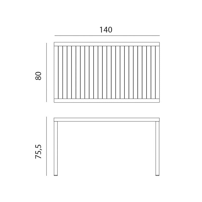 Tavolo Nardi Cube 140x80 Cm Bianco